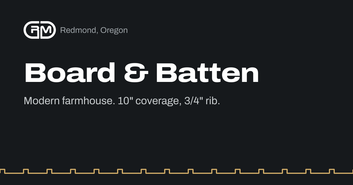 Board & Batten Metal Panel | Redmond, OR | Ridgeline Metal